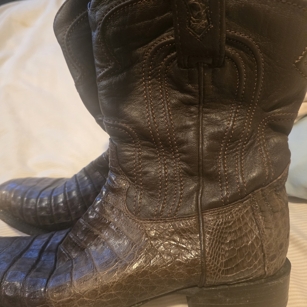 Men's Brown Western Cowboy Boots - Exotic Leather
